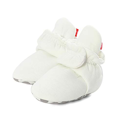 LACOFIA Baby Jungen Mädchen Winter Krabbelschuhe Baby rutschfest Weiche Sohle Slipper Stiefel Weiß 12-18 Monate von LACOFIA