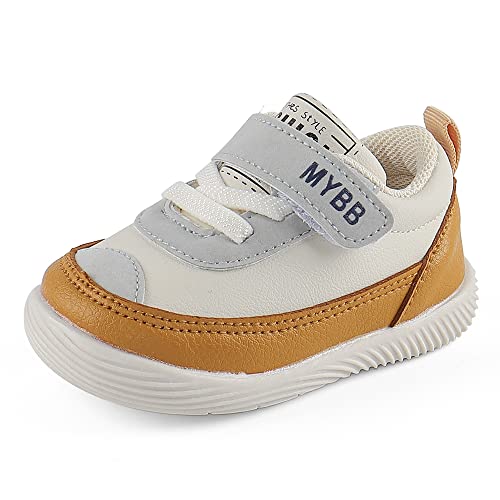 LACOFIA Baby Lauflernschuhe Mädchen Jungen Krabbelschuhe Baby Erste Sneaker mit rutschfeste Gummisohle Gelb 17(Etikett 15) von LACOFIA