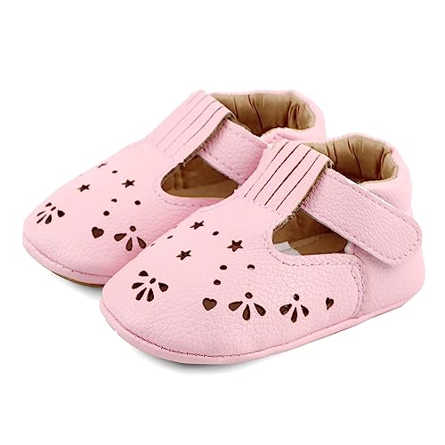 LACOFIA Baby Mädchen Ballerinas Kleinkind rutschfeste Lauflernschuhe Rosa 12-18 Monate von LACOFIA