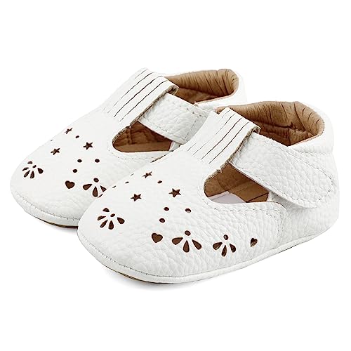 LACOFIA Baby Mädchen Ballerinas Kleinkind rutschfeste Lauflernschuhe Weiß 12-18 Monate von LACOFIA