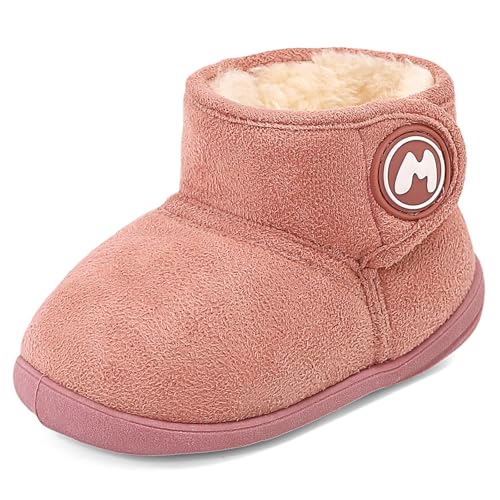LACOFIA Baby Mädchen Winterstiefel Kleinkind rutschfeste Schneestiefel Kinder Warme Outdoor Gefütterte Winterschuhe mit Gummisohle Rosa 23 EU von LACOFIA