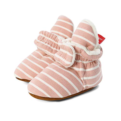 LACOFIA Baby Mädchen rutschfest Weiche Sohle Slipper Stiefel Baby Winter Krabbelschuhe Rosa 12-18 Monate von LACOFIA