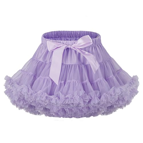 LACOFIA Baby Tütü Rock Mädchen Kleinkind Rüsche Geschichtet Tüllrock Prinzessin Rock Minirock für Party Tanzen Violett XS 0-12 Monate von LACOFIA