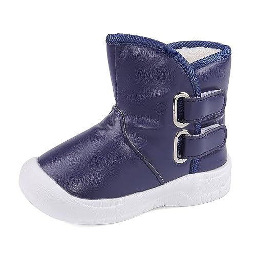 LACOFIA Baby Wasserdicht Winter Schneestiefel Kleinkind Jungen rutschfest Gummisohle Stiefel Blaue Marine 21/22 Etikett 143 von LACOFIA