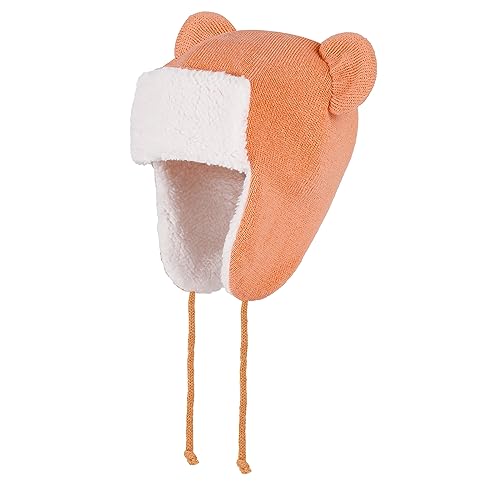 LACOFIA Baby Wintermütze Kleinkind Mädchen Earflap Beanie Kinder Warme Fleece Gefüttert Bär Hut Strickmützen Trappermütze mit 2 Öhrchen Orange 2-4 Jahre L LACOFIA Baby Wintermütze Kleinkind Mädchen Earflap Beanie Kinder Warme Fleece Gefüttert Bär Hut Strickmützen Trappermütze mit 2 Öhrchen Orange 2-4 Jahre L von LACOFIA
