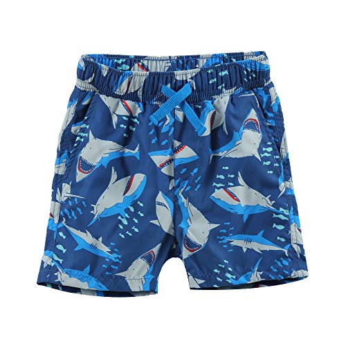 LACOFIA Kinder Badeshorts Jungen Casual Elastische Taille Badehose Kleinkind Strand Schwimmen Shorts Marineblau 10-12 Jahre 140/152 von LACOFIA