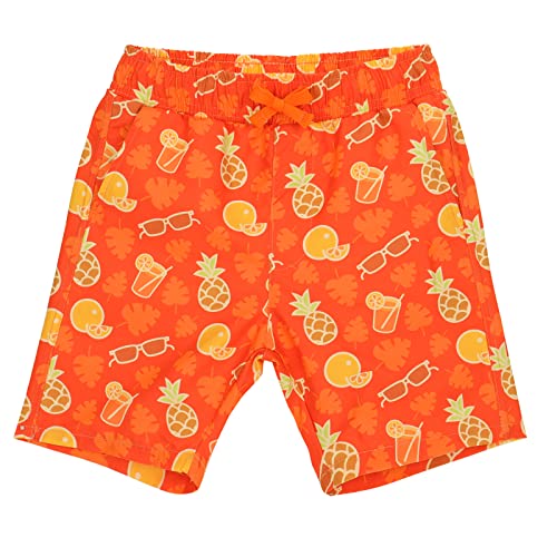 LACOFIA Kinder Jungen Badeshorts Elastische Taille Badehose Jungen Kleinkind Strand Schwimmen Shorts Orange Früchte 2 Jahre 92 von LACOFIA