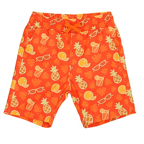 LACOFIA Kinder Jungen Badeshorts Elastische Taille Badehose Jungen Kleinkind Strand Schwimmen Shorts Orange Früchte 3 Jahre 98 von LACOFIA