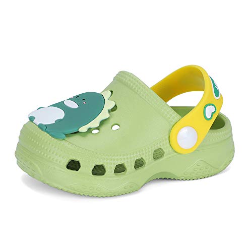 LACOFIA Kleinkind Jungen Mädchen Clogs Garten Schuhe rutschfeste Strand Pantoletten Hausschuhe Kinder Sommer Sandalen Grün 29/30 von LACOFIA