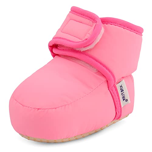 Lacofia Baby Jungen Mädchen Rutschfest Weiche Sohle Hausschuhe Stiefel Kleinkind Winter Warm Schuhe Rosa 12-18 Monate von LACOFIA