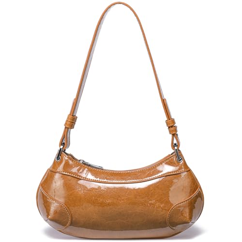 LACOMILA Kleine Umhängetasche TPU Leder Y2K Geldbörse für Damen, Braun, Small, Y2k Schultertasche für Damen LACOMILA Kleine Umhängetasche TPU Leder Y2K Geldbörse für Damen, Braun, Small, Y2k Schultertasche für Damen von LACOMILA