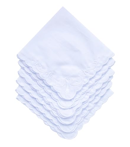 6 Stück Damen Stickerei Baumwolle Taschentücher Spitze Hochzeit Taschentücher, Zww-w05, Einheitsgröße 6 Stück Damen Stickerei Baumwolle Taschentücher Spitze Hochzeit Taschentücher, Zww-w05, Einheitsgröße von LACS Handkerchiefs