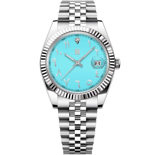 LACZ DENTON Rollstimi RT128 Männer Automatische Mechanische Armbanduhren Edelstahlarmband Mode Uhren für Männer 50M wasserdichte Uhr von LACZ DENTON