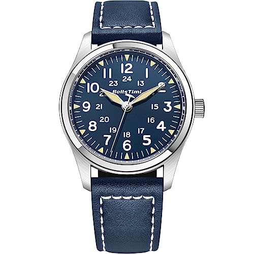 LACZ DENTON Rollstimi Uhren für Männer Quarz-Uhrwerk, wasserdicht leuchtende Herrenuhr, Lederband Business-Uhren… von LACZ DENTON