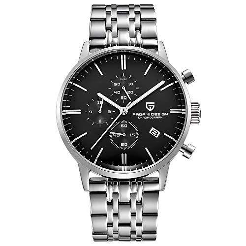 Pagani Design 2720k Herren Quarz Chronograph Herren Sportuhren Wasserdicht Herren Mode Armbanduhren Edelstahl Business Uhr für Herren Casual Uhren von LACZ DENTON