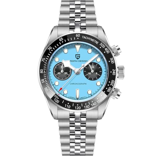 Pagani Design Herren-Armbanduhr Saphir Sport Quarzuhr Edelstahl Herren Wasserdicht Armbanduhr VK63 Uhrwerk Mode Chronograph von LACZ DENTON
