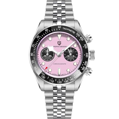 Pagani Design Herren-Armbanduhr Saphir Sport Quarzuhr Edelstahl Herren Wasserdicht Armbanduhr VK63 Uhrwerk Mode Chronograph von LACZ DENTON