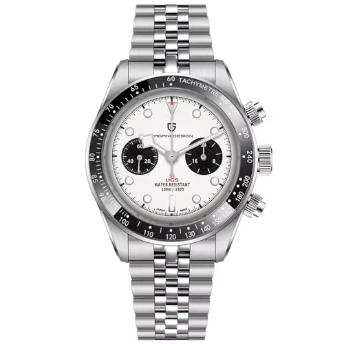 Pagani Design Herren-Armbanduhr Saphir Sport Quarzuhr Edelstahl Herren Wasserdicht Armbanduhr VK63 Uhrwerk Mode Chronograph von LACZ DENTON