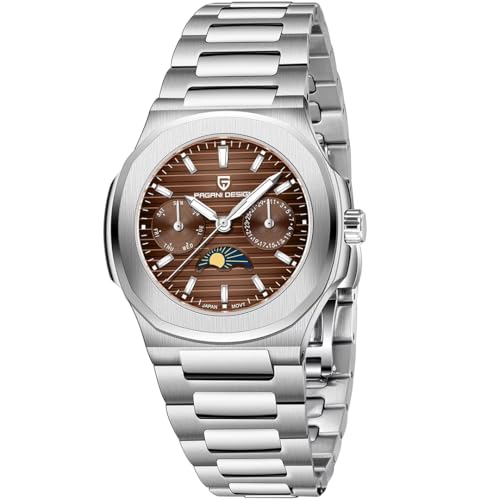 Pagani Design PD1786 Damen-Quarzuhr, multifunktional, Chronograph, Mondphase, automatisches Datum, Woche, Armbanduhr von LACZ DENTON