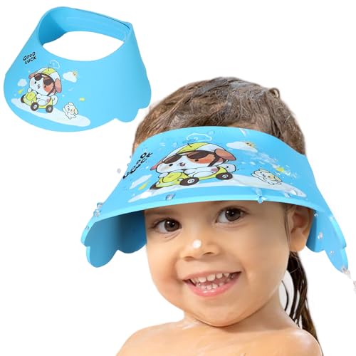 Wasserdichte Kinder Duschhaube – Verstellbare Baby Badehaube EVA Weich Bequem Shampoo Schutzkappe für Kleinkinder Jungen Mädchen 0-12 Jahre von LADES