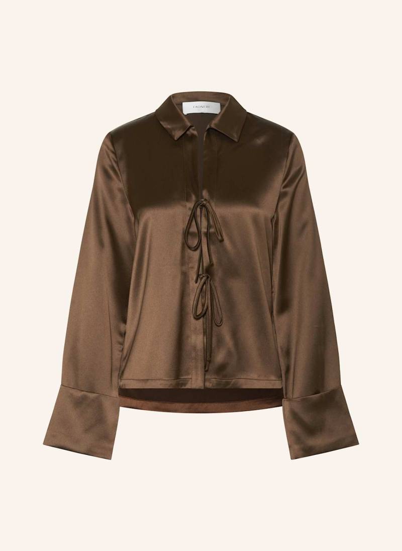 Ladneri Satinbluse braun von LADNERI