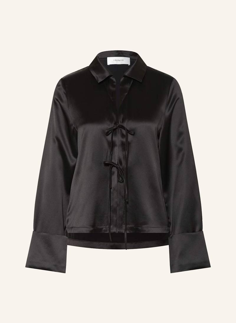 Ladneri Satinbluse schwarz von LADNERI
