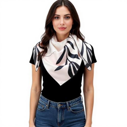 LADORENA Seidentuch Damen Natürliche Maulbeerseide 100% SEIDE HQ-Qualität Seidenschal Halstuch 90x90 Beige LD93102 von LADORENA