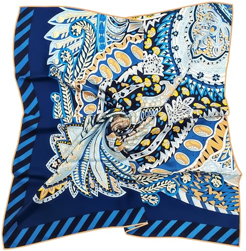 LADORENA Seidentuch Damen Natürliche Maulbeerseide 100% SEIDE HQ-Qualität Seidenschal Halstuch 90x90 LD1031210601 von LADORENA