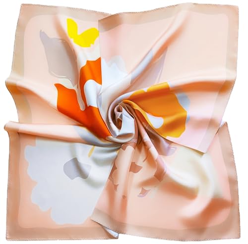 LADORENA Seidentuch Damen Natürliche Maulbeerseide PREMIUM Qualität 100% Seide Seidenschal Halstuch 65x65cm Beige LDAM06902 von LADORENA