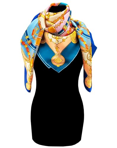 LADORENA Seidentuch Damen Natürliche Maulbeerseide SEIDE 100% Qualität Q Seidenschal Halstuch groß LD15202 von LADORENA