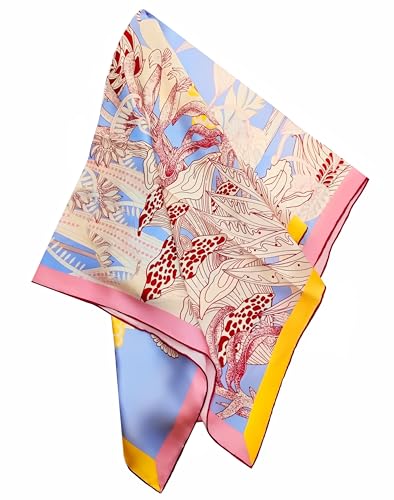 LADORENA Seidentuch Damen PREMIUM Qualität 100% Seide Seidenschal Halstuch 90x 90cm LD87602 von LADORENA