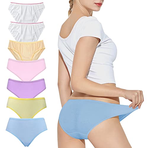 LAEMILIA 7pcs Einwegslips Damen Baumwolle Einwegunterhosen niedrige elastische Taille Einmal Unterwäschen für Krankenhaus Mutterschaft Menstruation Reise Spa XL Mehrfarbig von LAEMILIA