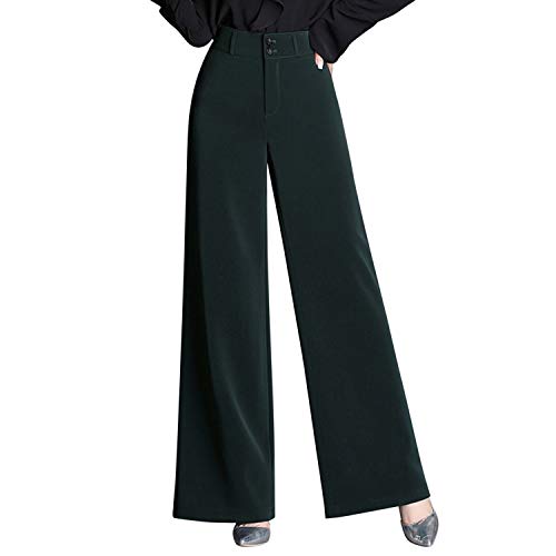 LAEMILIA Damen Hosen Marlenehose Schwarz mit Hohe Bund Einfarbig Stoffhose Elegant Business Anzughosen Classic Partywear von LAEMILIA