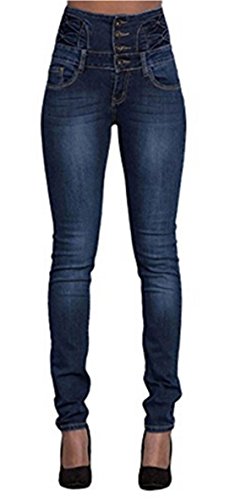 LAEMILIA Damen Jeans mit Hoher Taille Stretch Dünn Skinny Hose Slim Fit Jeanshose von LAEMILIA