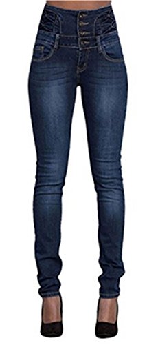 LAEMILIA Damen Jeans mit Hoher Taille Stretch Dünn Skinny Hose von LAEMILIA