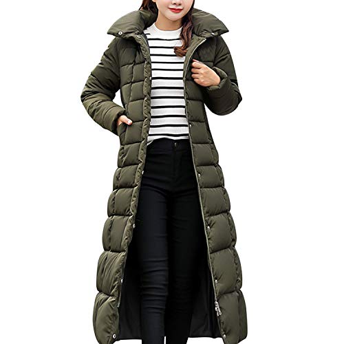 LAEMILIA Damen Winter Jacken Lang, Warm Daunenmantel mit Kapuze, Verdickt Übergangsjacke Maxi Parka Jacke Kunstpelz Gürtel Langarm Steppjacke Outwear Damenmantel von LAEMILIA