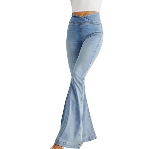LAEMILIA Jeans Schlaghose Damen Bootcut V-Form hohe Taille Jeanshose Slim fit Casual ohne Tasche Schlagjeans von LAEMILIA