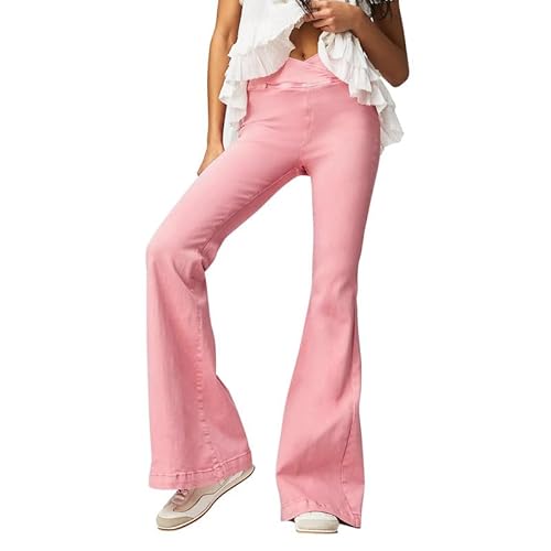 LAEMILIA Jeans Schlaghose Damen Bootcut V-Form hohe Taille Jeanshose Slim fit Casual ohne Tasche Schlagjeans von LAEMILIA