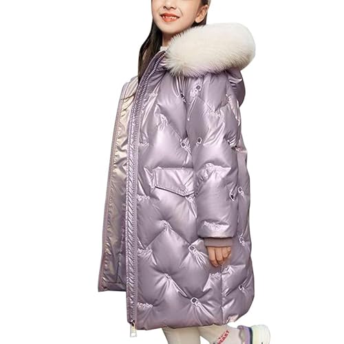 LAEMILIA Kinder Winterjacke Mädchen Winddicht Daunenjacke Langarm Steppjacke Warm Puffer Wintermantel mit Fellkapuze Übergangsjacke Parka von LAEMILIA