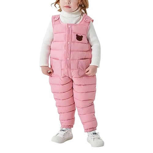 LAEMILIA Unisex Baby Schneehose gefüttert Kinder Winter Schnee ärmellos Latzhose Daunen für Jungen Mädchen Skihose Outdoor Winddicht Rompers von LAEMILIA