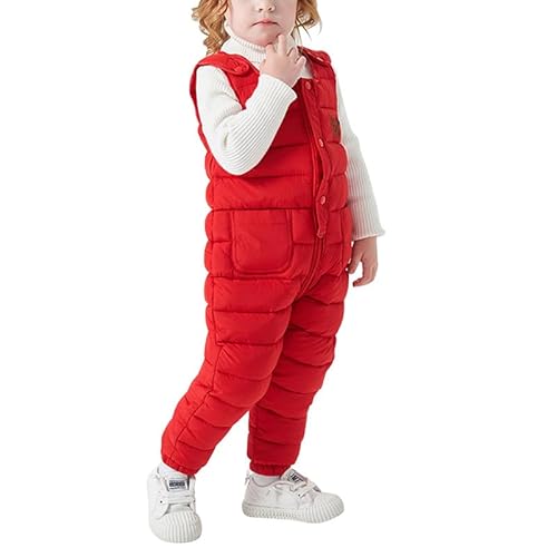 LAEMILIA Unisex Baby Schneehose gefüttert Kinder Winter Schnee ärmellos Latzhose Daunen für Jungen Mädchen Skihose Outdoor Winddicht Rompers von LAEMILIA