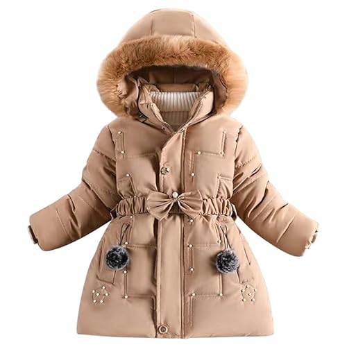 LAEMILIA Winterjacke Mädchen Warm Gefüttert Kinder Lange verdickte Wintermantel abnehmbare Fellkapuze Übergangsjacke Parka mit Gürtel LAEMILIA Winterjacke Mädchen Warm Gefüttert Kinder Lange verdickte Wintermantel abnehmbare Fellkapuze Übergangsjacke Parka mit Gürtel von LAEMILIA
