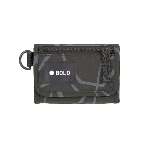BOLD Lässig Kinder Geldbeutel mit Klettverschluss und transparenten Sichtfenster/School Wallet Bold Edges grey von LÄSSIG