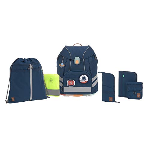 LÄSSIG 7-teiliges Schulranzen Set Kinder/School Set Flexy Unique Navy von LÄSSIG