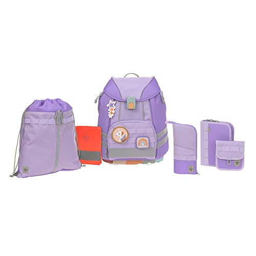 LÄSSIG 7-teiliges Schulranzen Set Kinder/School Set Flexy Unique violet von LÄSSIG