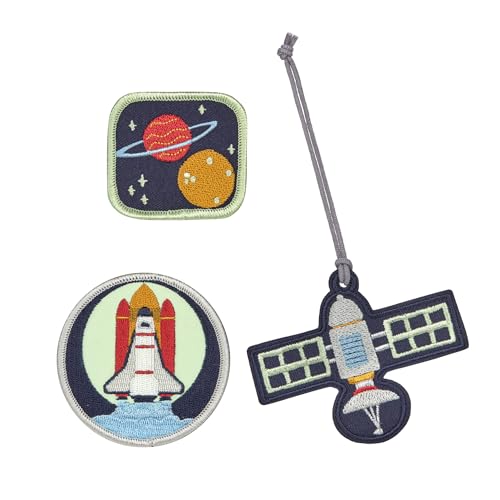 LÄSSIG Anhänger und Patches Set (3 Stk.) mit Druckknopf/School Patches Set Space von LÄSSIG