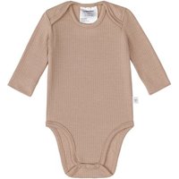 LÄSSIG Baby Body Tencel langarm gerippt braun von LÄSSIG