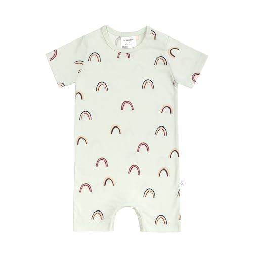 LÄSSIG Baby Jumpsuit kurzarm Schlafanzug aus Bio-Baumwolle GOTS zertifiziert/Playsuit Rainbow mint, Größe 86/92, Alter 12-24 Monate von LÄSSIG