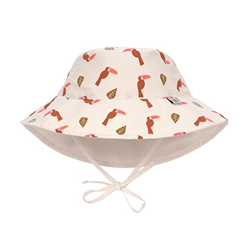 LÄSSIG Baby Kinder Sonnenhut Strandhut Sommerhut Sonnenschutz Kinderhut Babymütze wendbar atmungsaktiv UV-Schutz 80/Sun Protection Bucket Hat Toucan offwhite, 7-18 Monate, Größe: 46/49 von LÄSSIG