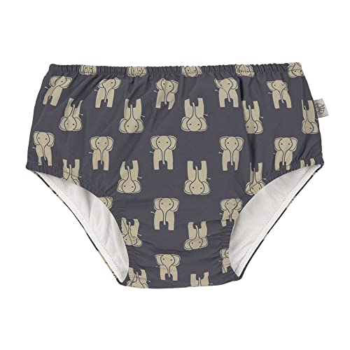 LÄSSIG Baby-und Kleinkind-Schwimmwindel Badewindel Badehose mit Windel mit UV-Schutz Elephant Dark Grey 7-12 Monate von LÄSSIG